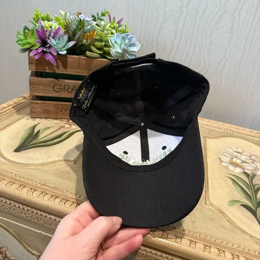 High On Weed California Adjustable Embroidered Cap Black Green Flames Unisex OS